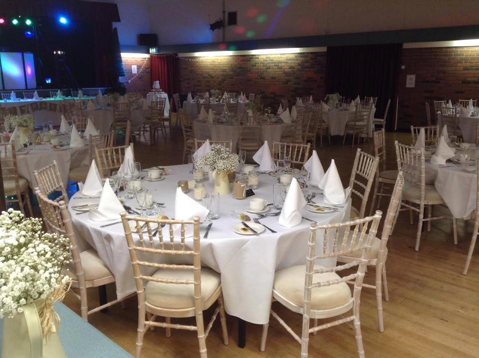 Decorated tables at Longueville Hall Wedding