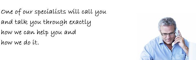 A therapist on a phone call with a quote about an initial consultation for glossophobia being free and confidential