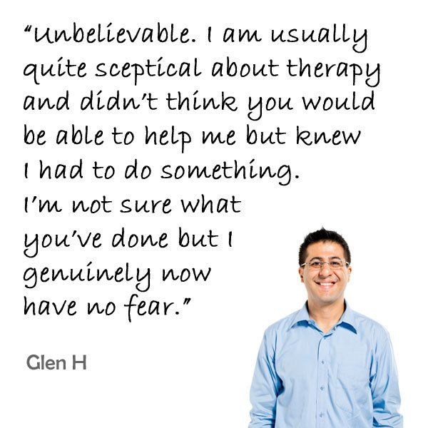 A once sceptical client with a testimonial about how he now has no fear of speaking in public