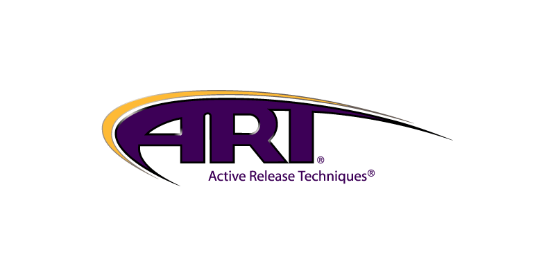 The logo for art active release techniques is purple and yellow.