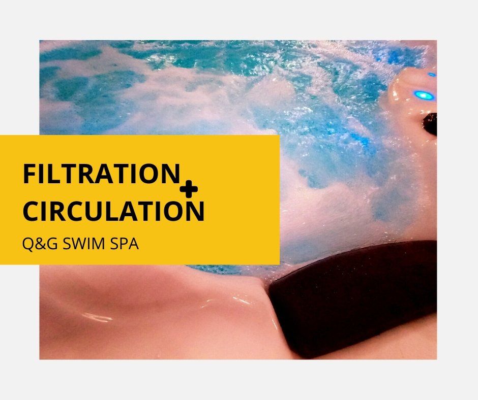 Filtration and circulation system for swim spa, Q&G swim spa, QandGtub.com