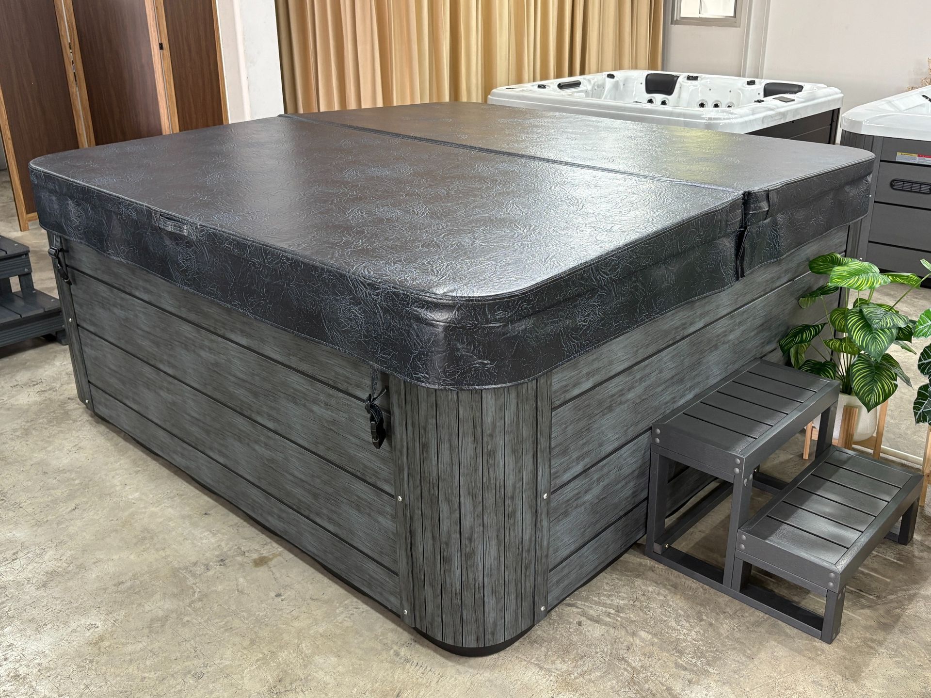 Premium insulated spa cover designed to retain heat, reduce evaporation, and lower energy costs for indoor and outdoor hot tubs.