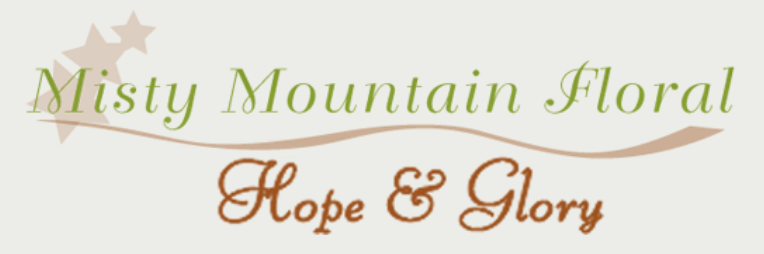 misty mountain floral hope & glory logo