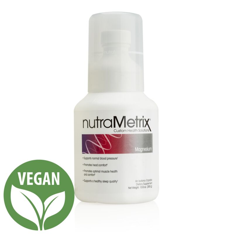 A bottle of nutrametrix is a vegan product