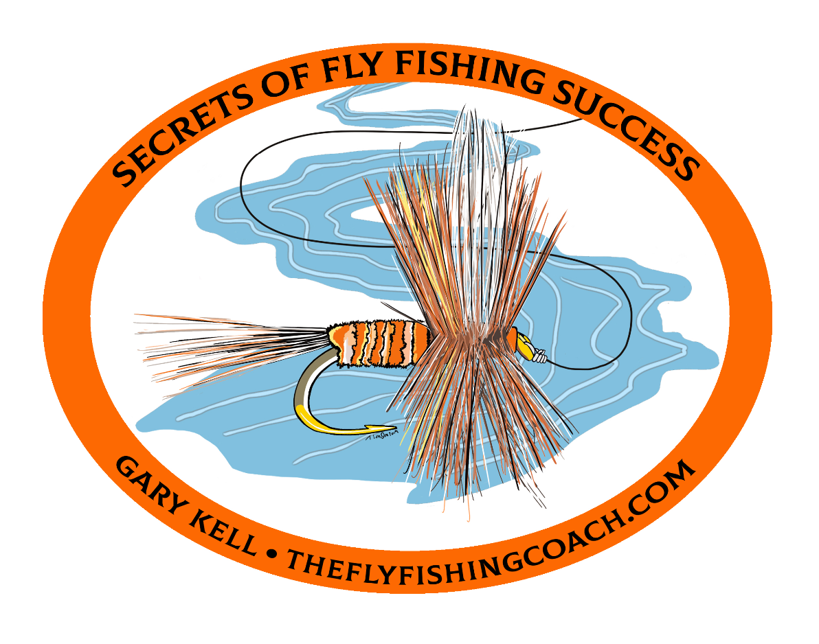A logo for secrets of fly fishing success by gary kell