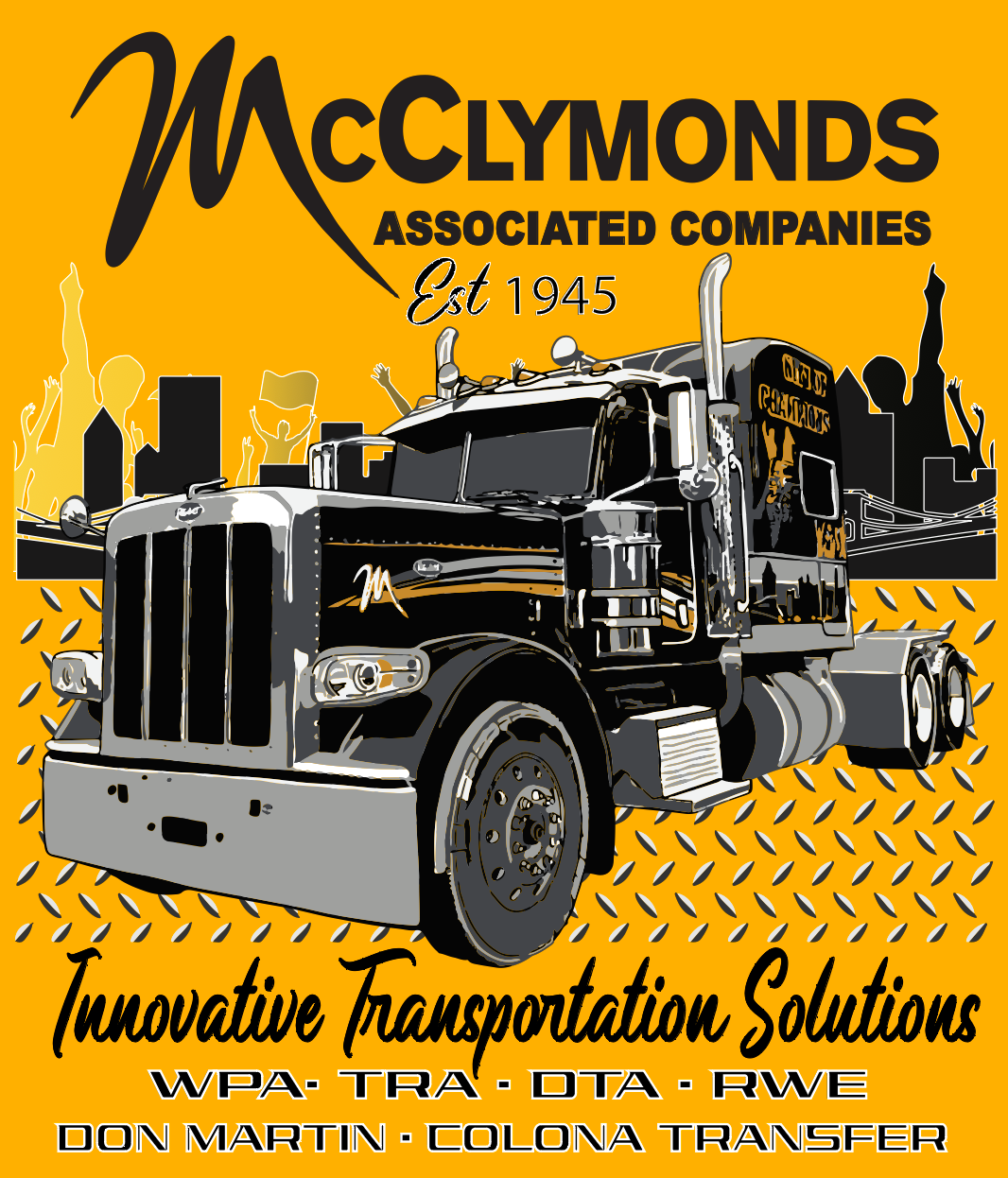 An advertisement for mcclymonds associated companies shows a truck on a yellow background