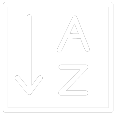 A line drawing of a arrow pointing down and the letters a and z.