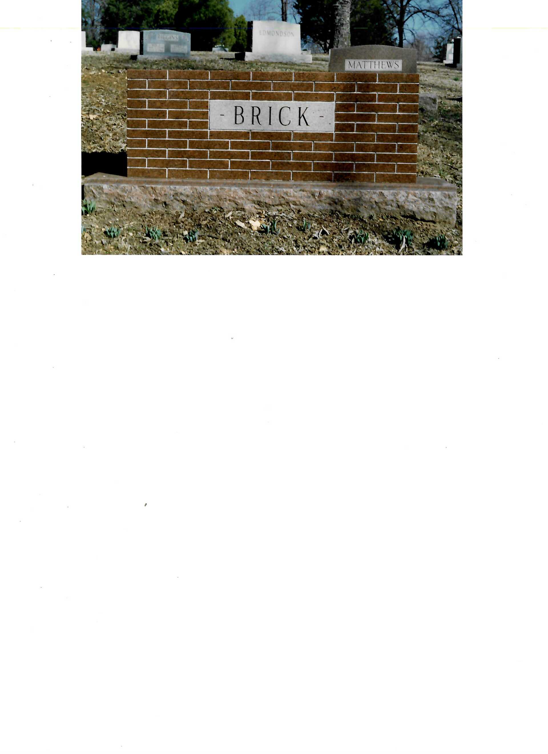 Brick Stone Grave — Clarksville, TN — Clarksville Memorial Company