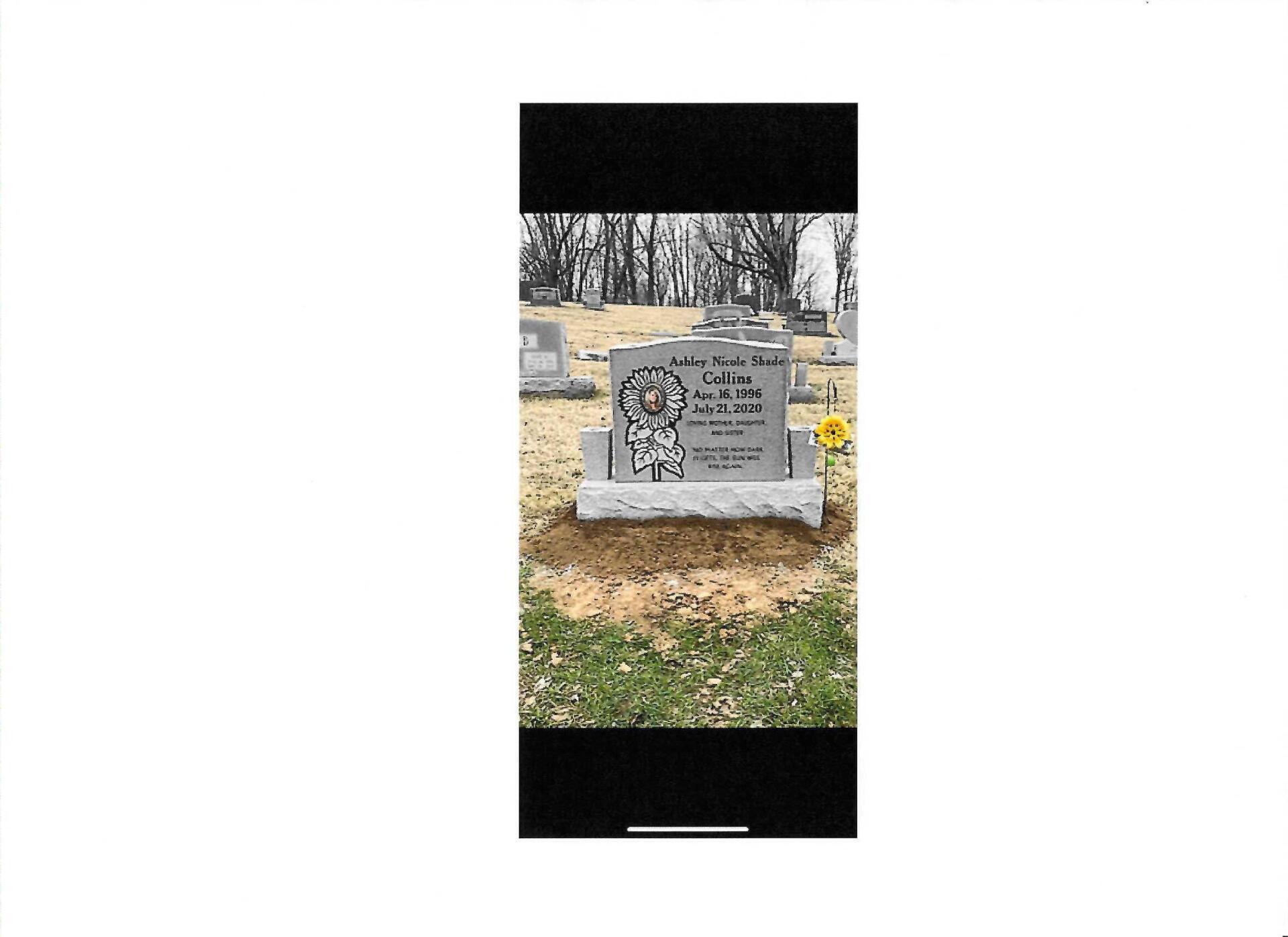 Collins Stone Grave — Clarksville, TN — Clarksville Memorial Company