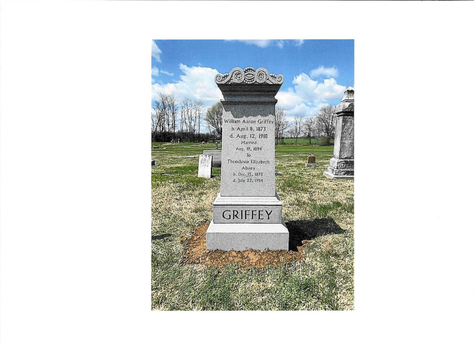 Griffey Stone Grave — Clarksville, TN — Clarksville Memorial Company