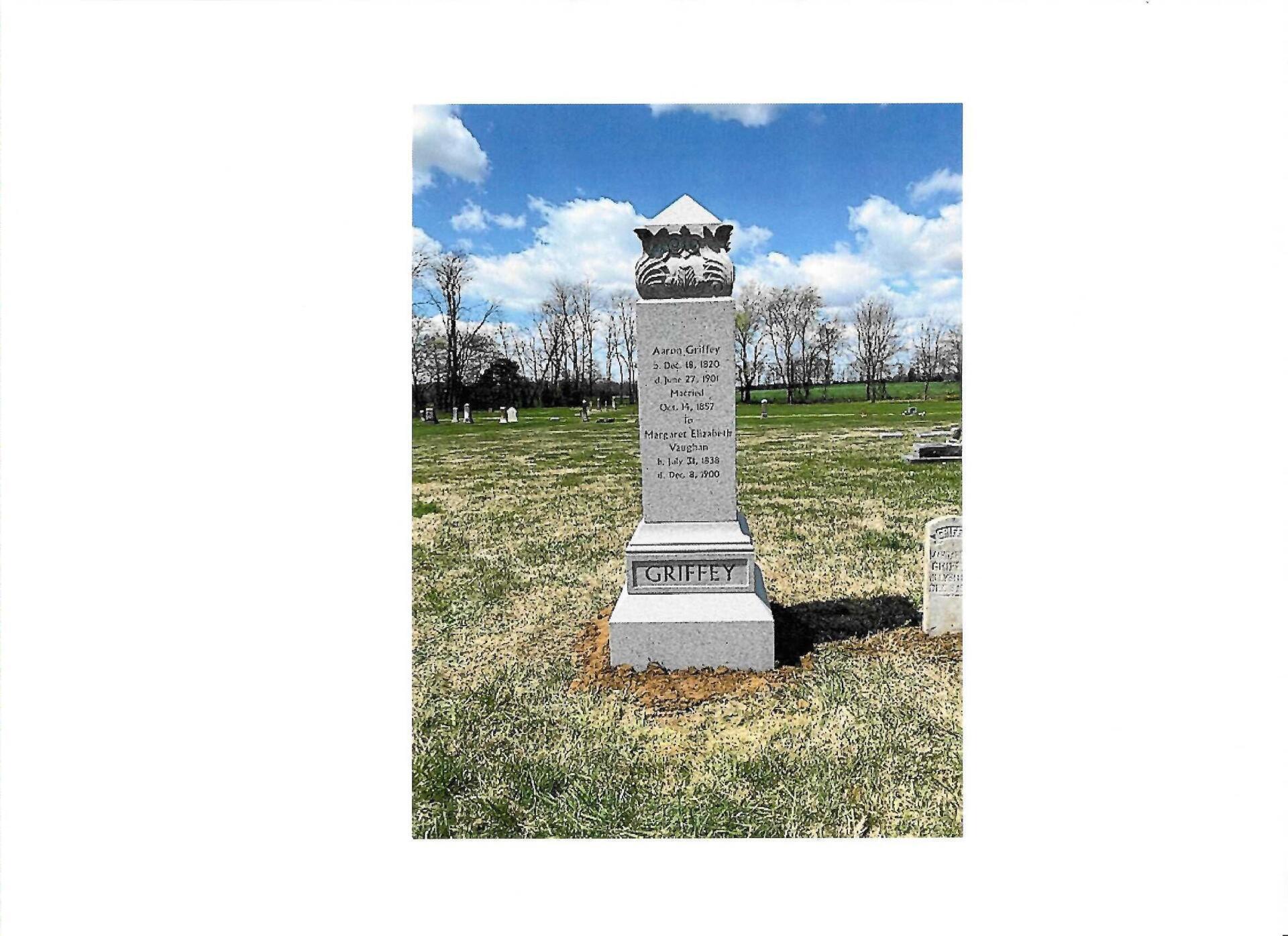 Griffey Tall Stone Grave — Clarksville, TN — Clarksville Memorial Company