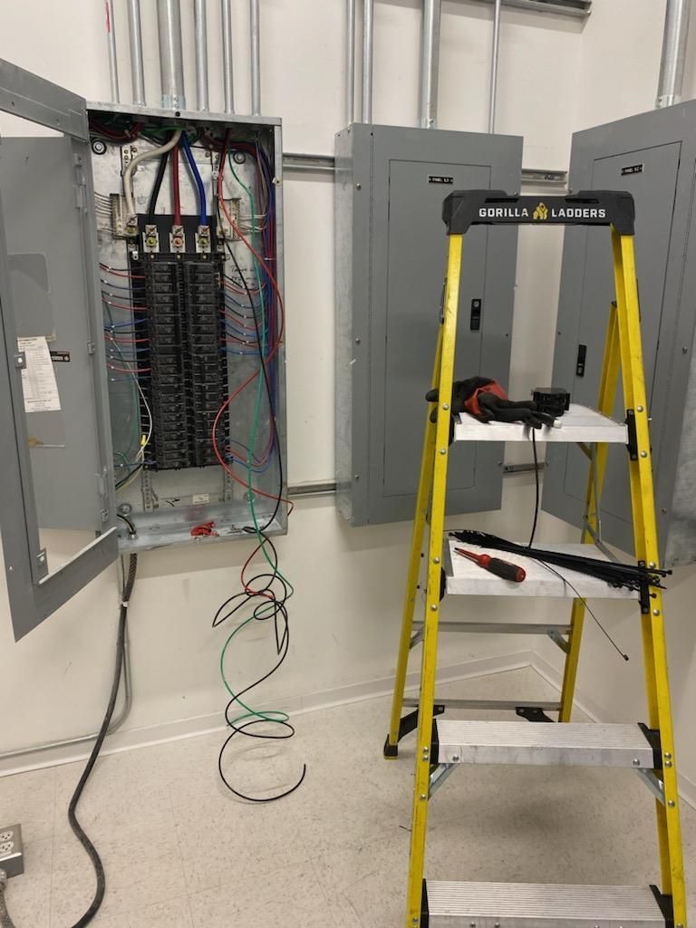 Ladder Beside an Electrical Panel with Wires — Anaheim, CA — Automated Power