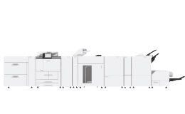 A large, white industrial printing press.