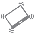Tablet vibrating, indicating a notification or alert.