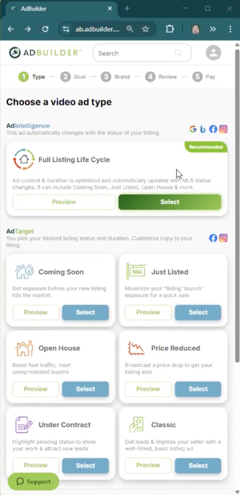 AdBuilder™ | Choose Ad Type