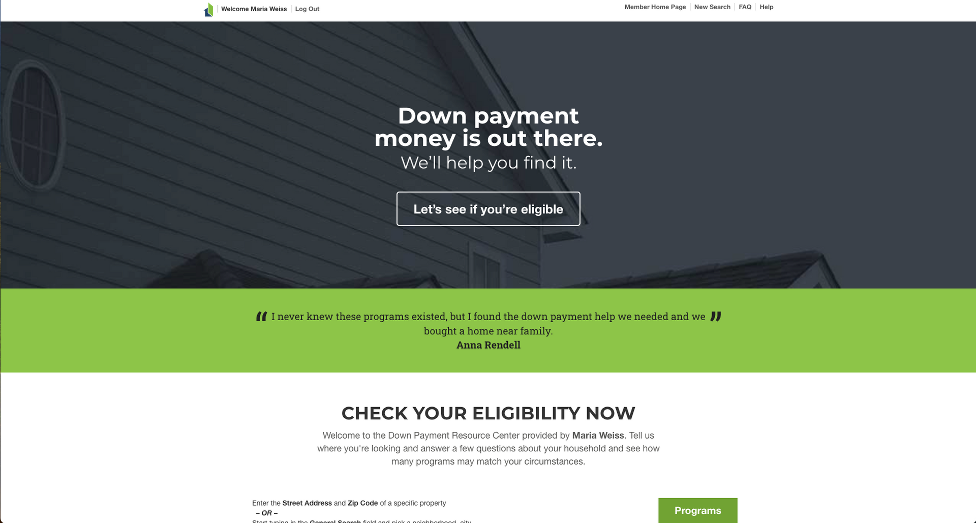 Down Payment Resource Connect Website