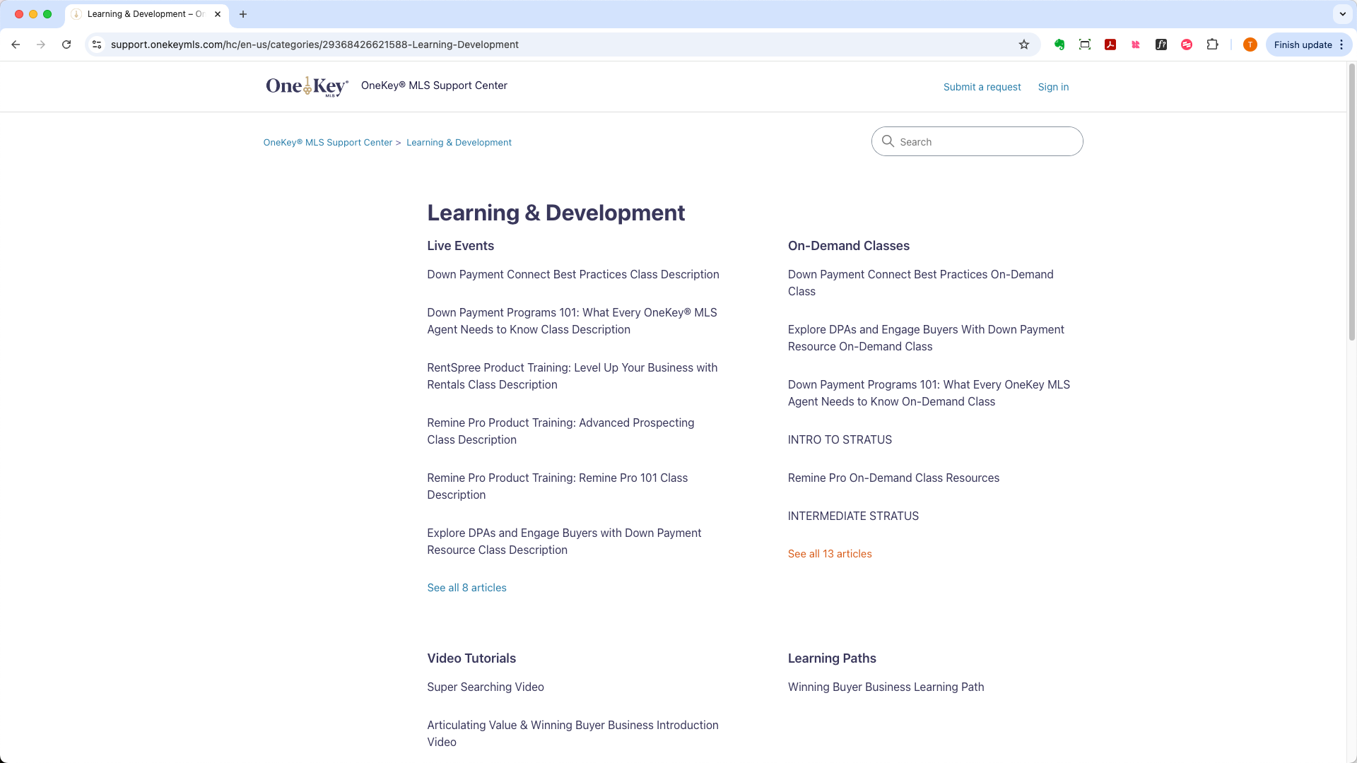 OneKey® MLS Learning & Development Overview