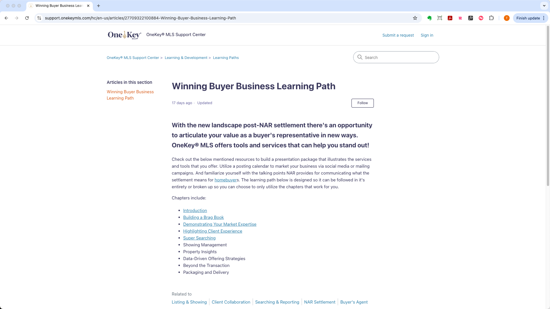 OneKey® MLS Learning & Development Learning Path