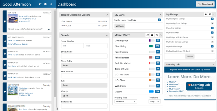 Core Logic® Matrix™ Dashboard