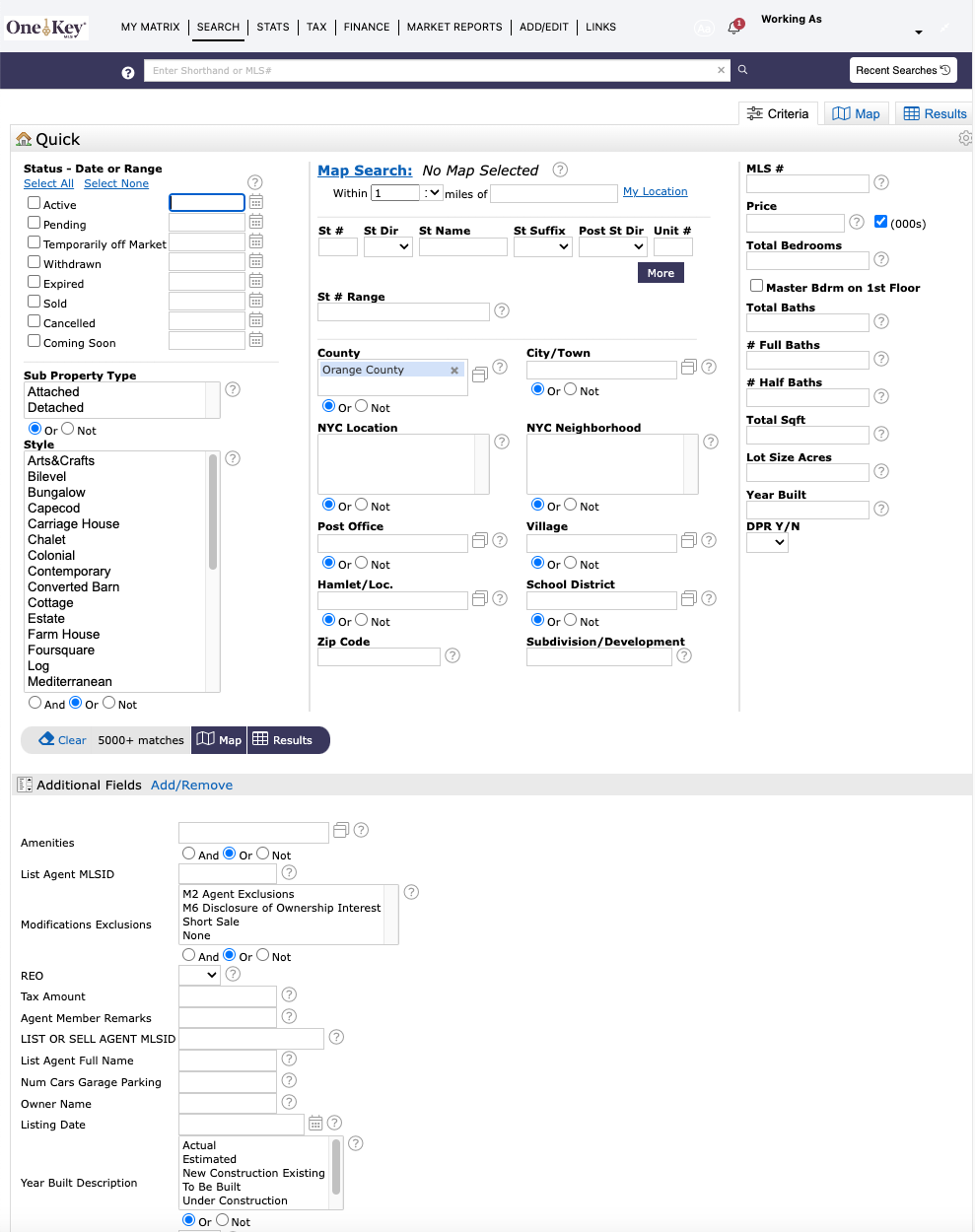 Matrix™ Search Interface