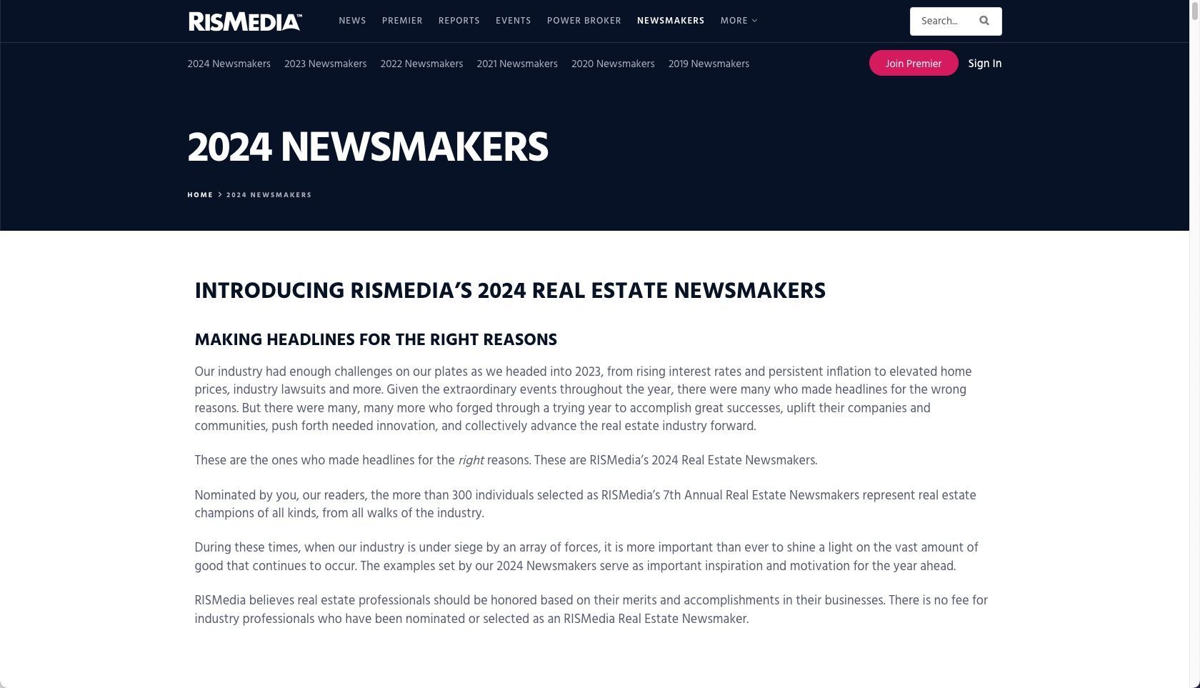 RISMedia Newsmakers