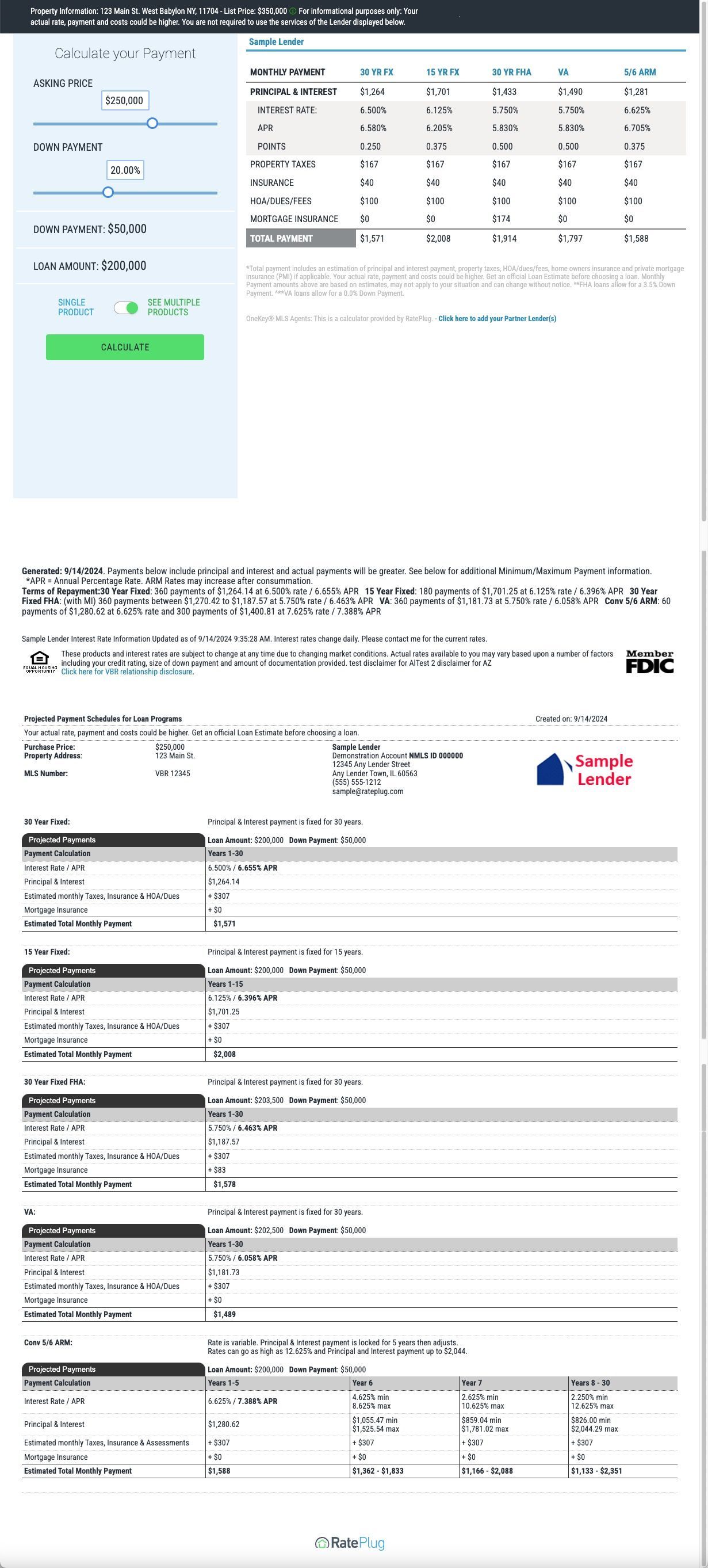 RatePlug Mortgage Calculator