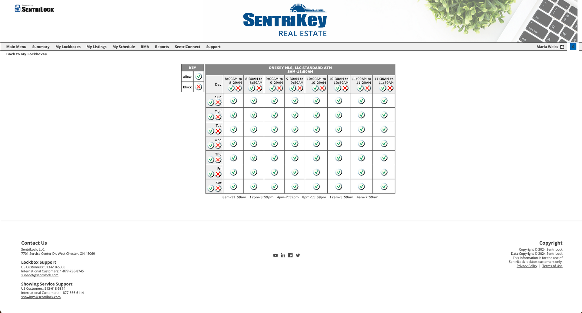 SentriLock® Access Schedule