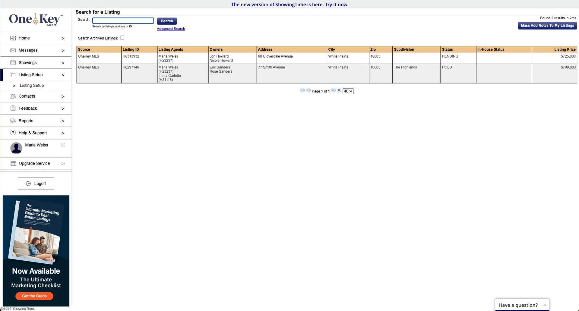ShowingTime Listing Setup