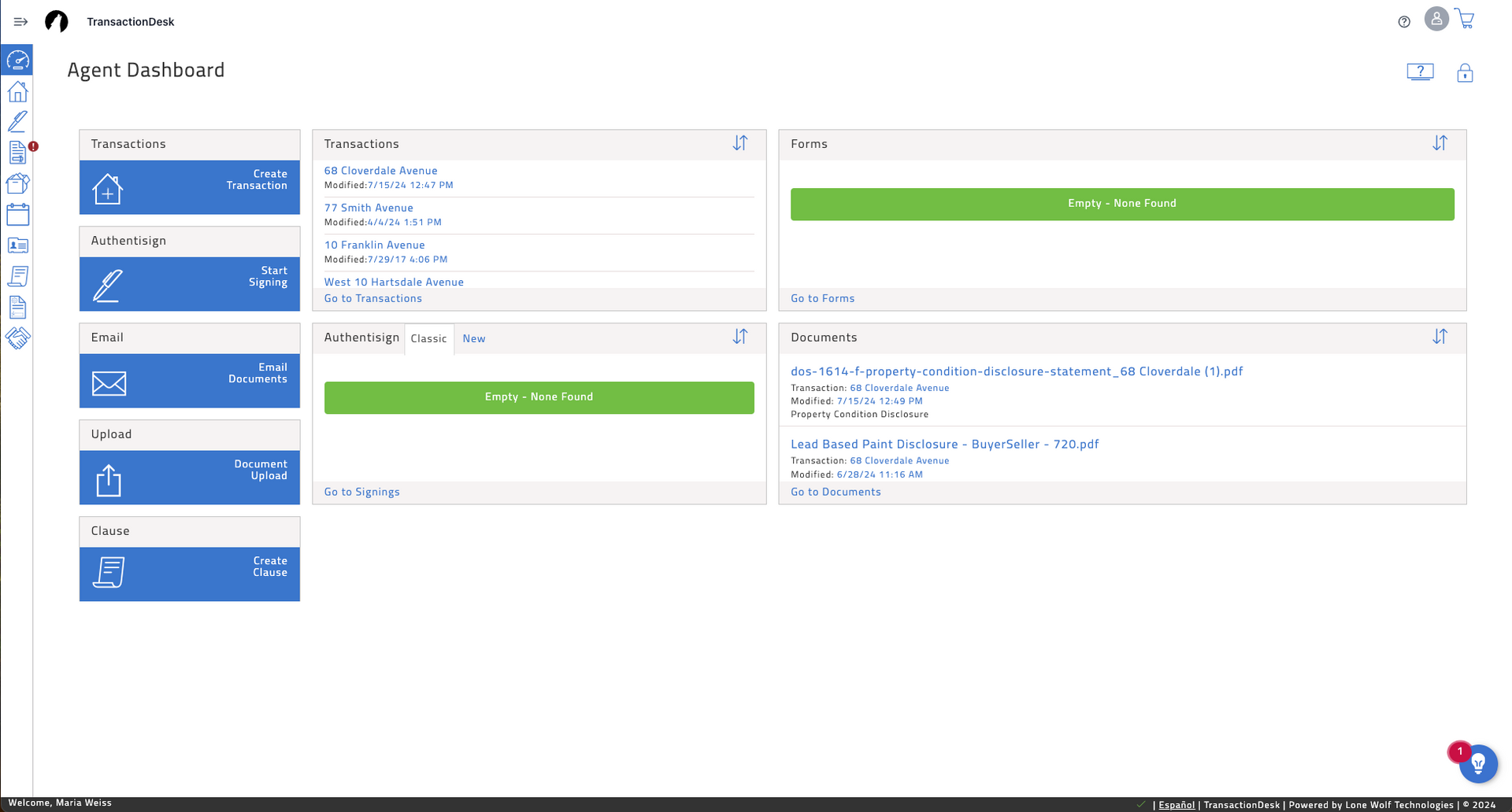 Transaction Desk Dashboard