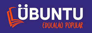 Um logotipo para ubuntu educação popular em um fundo roxo