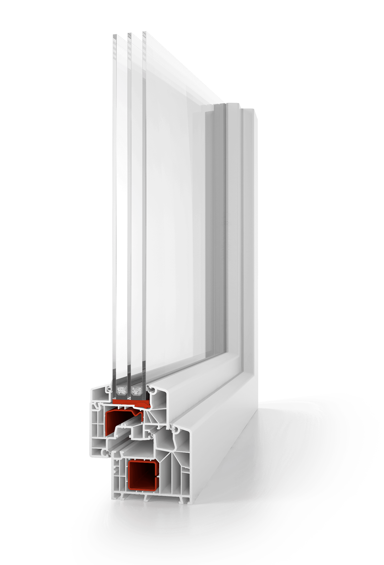 infisso in pvc con tre vetri