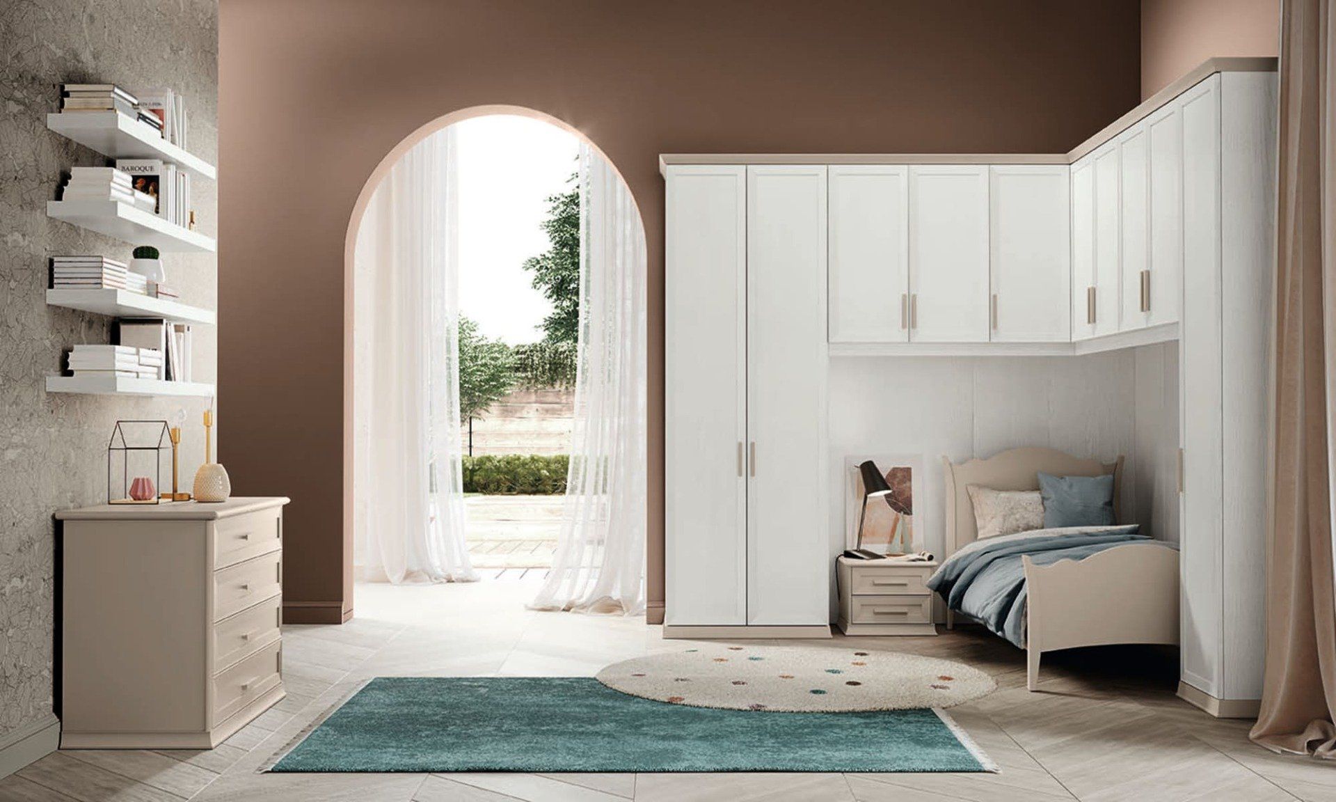 cameretta per ragazzi ad angolo