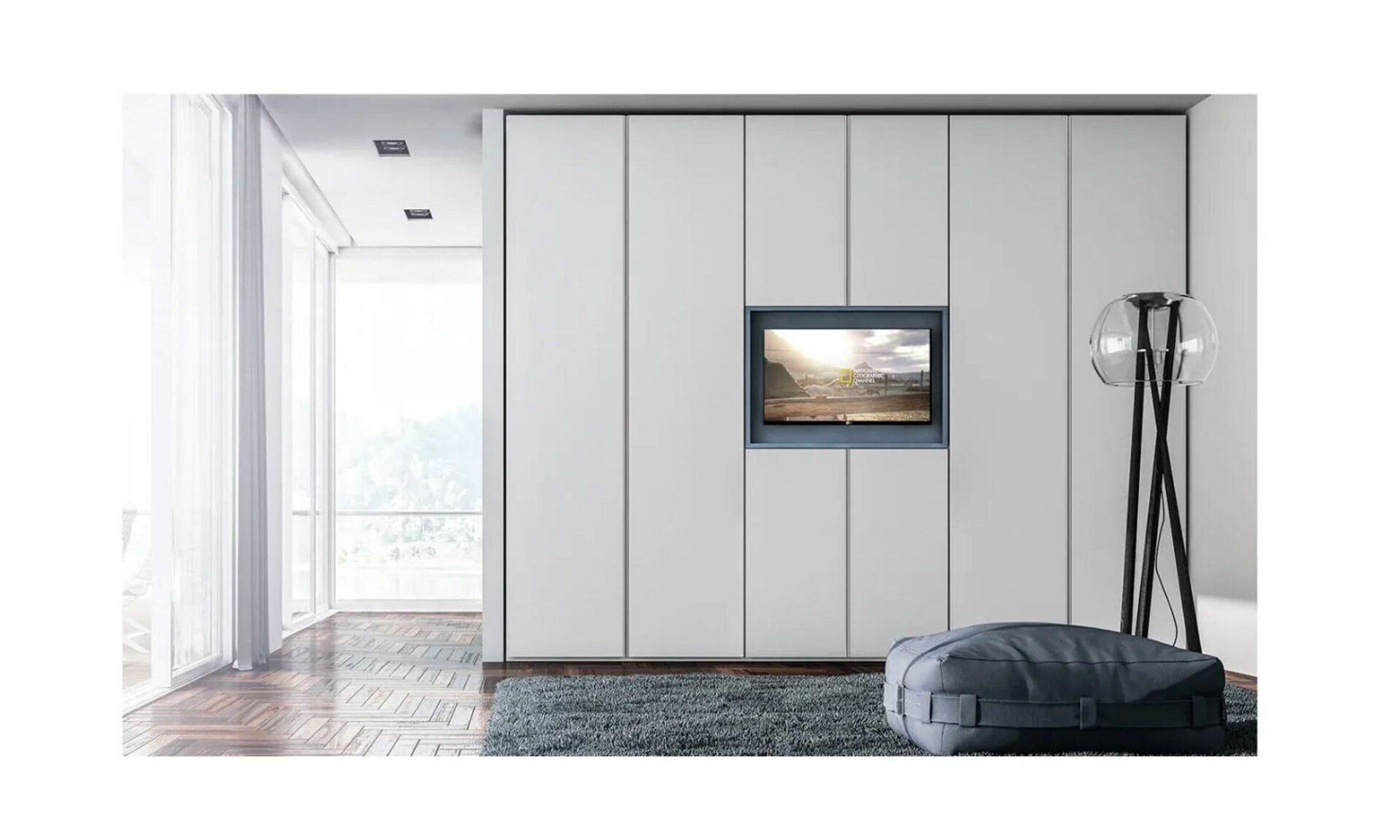 guardaroba armadio con spazio tv
