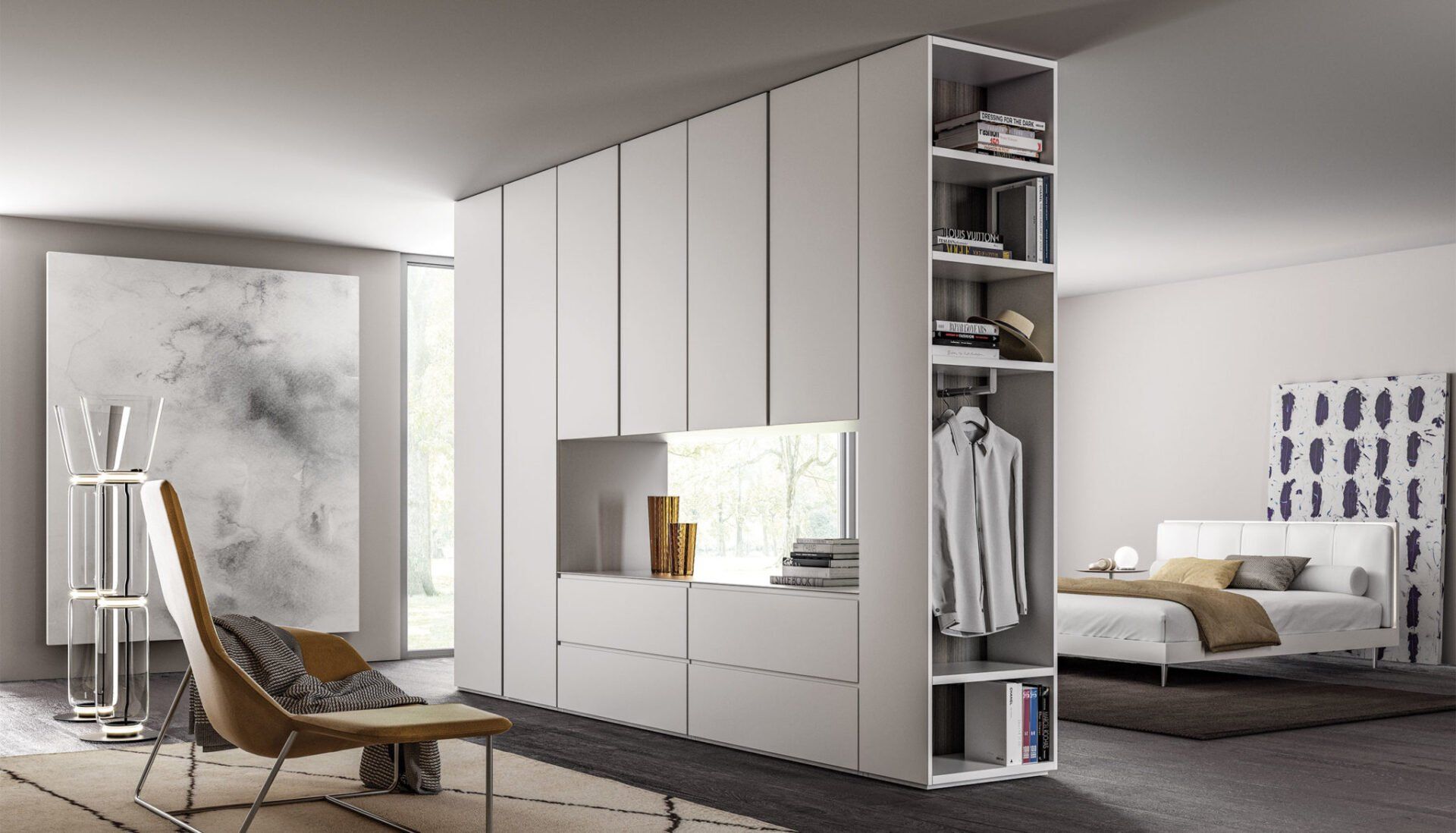 armadio con libreria