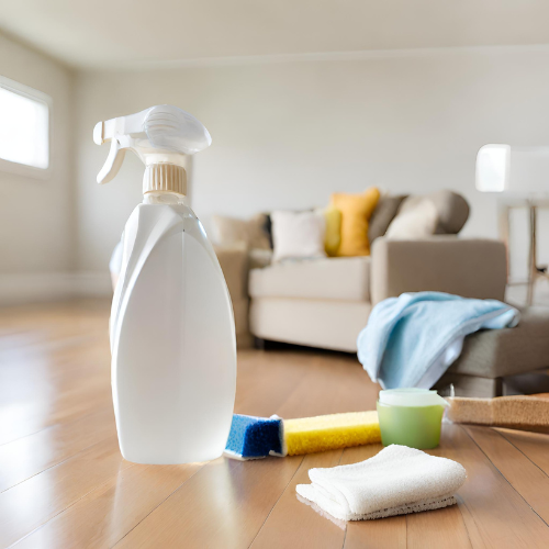 Man Disinfecting An Office Desk — West Palm Beach, FL — Maid Golden LLC