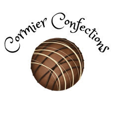 Cormier confections logo of a chocolate truffle