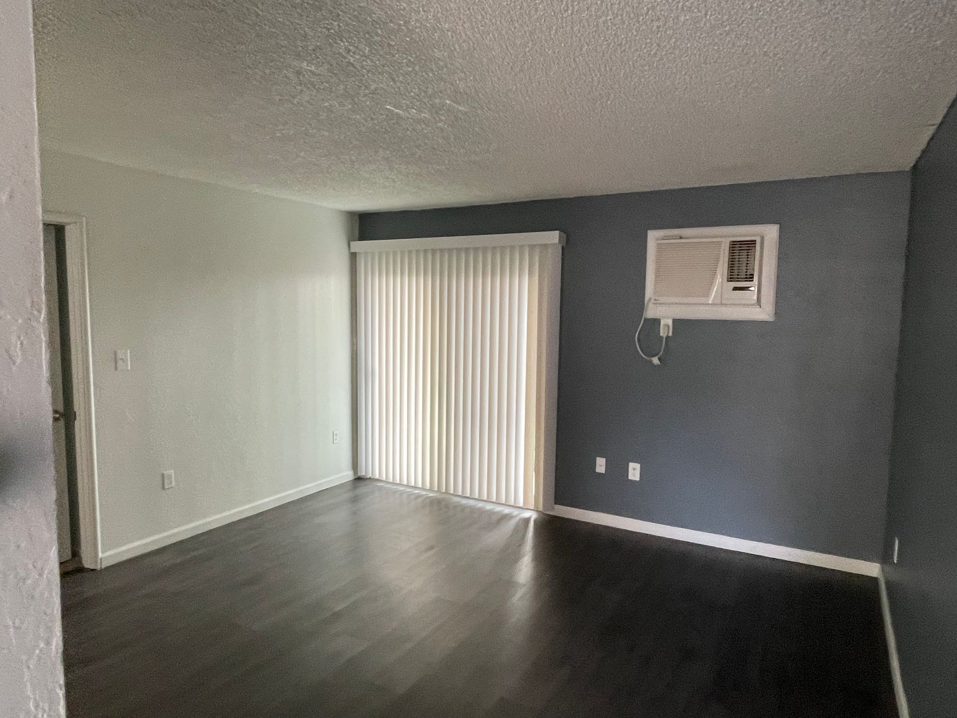 living room and sliding door