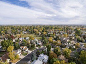 Colorado houses aerial view