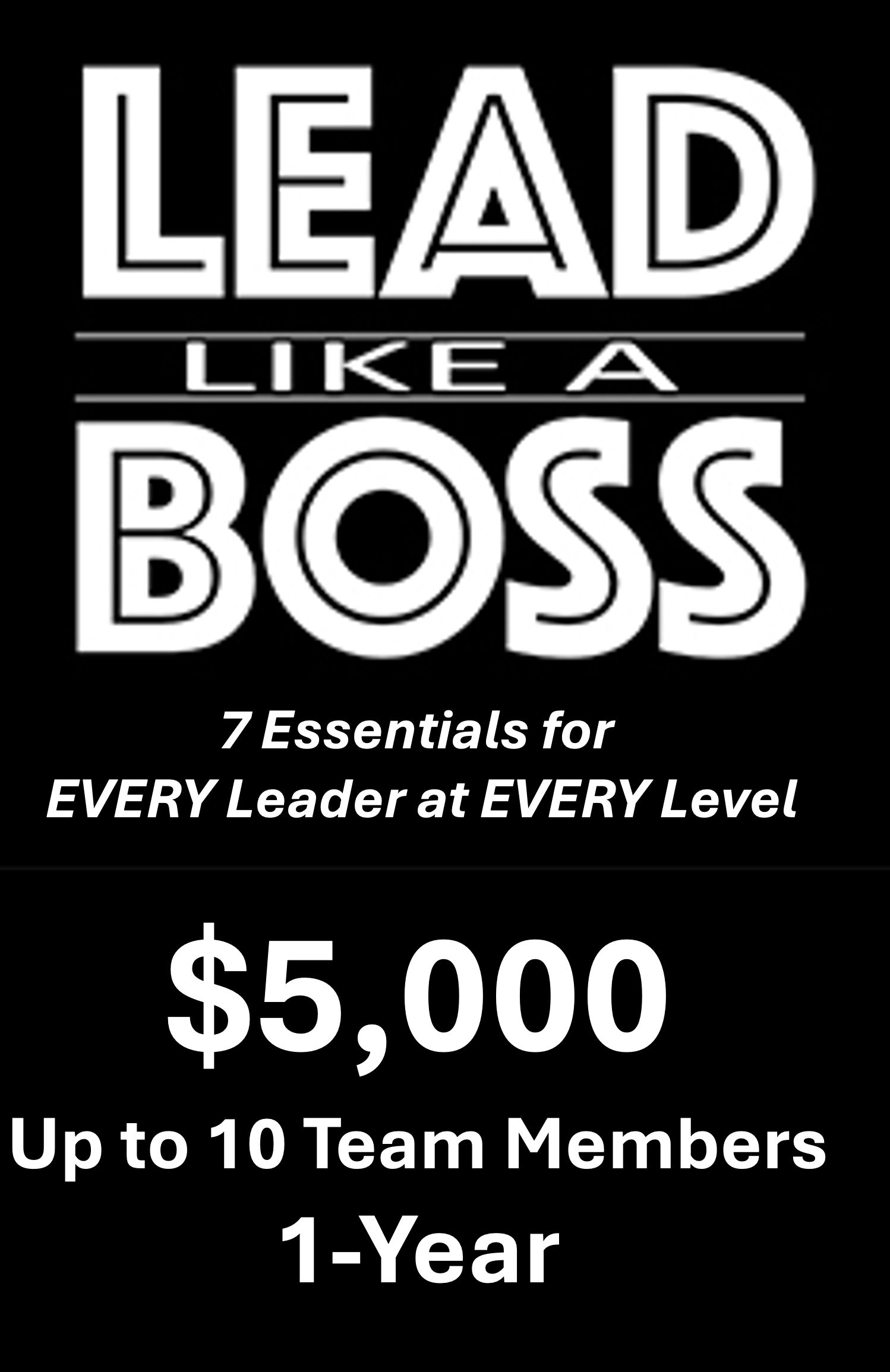 A black and white poster that says lead like a boss