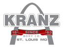 Kranz Body Co. logo, St. Louis, MO, with company name over the Gateway Arch and red banner 