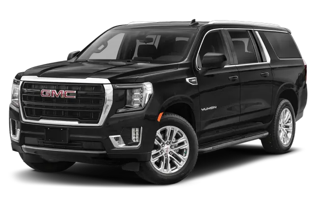 A black gmc yukon is shown on a white background.