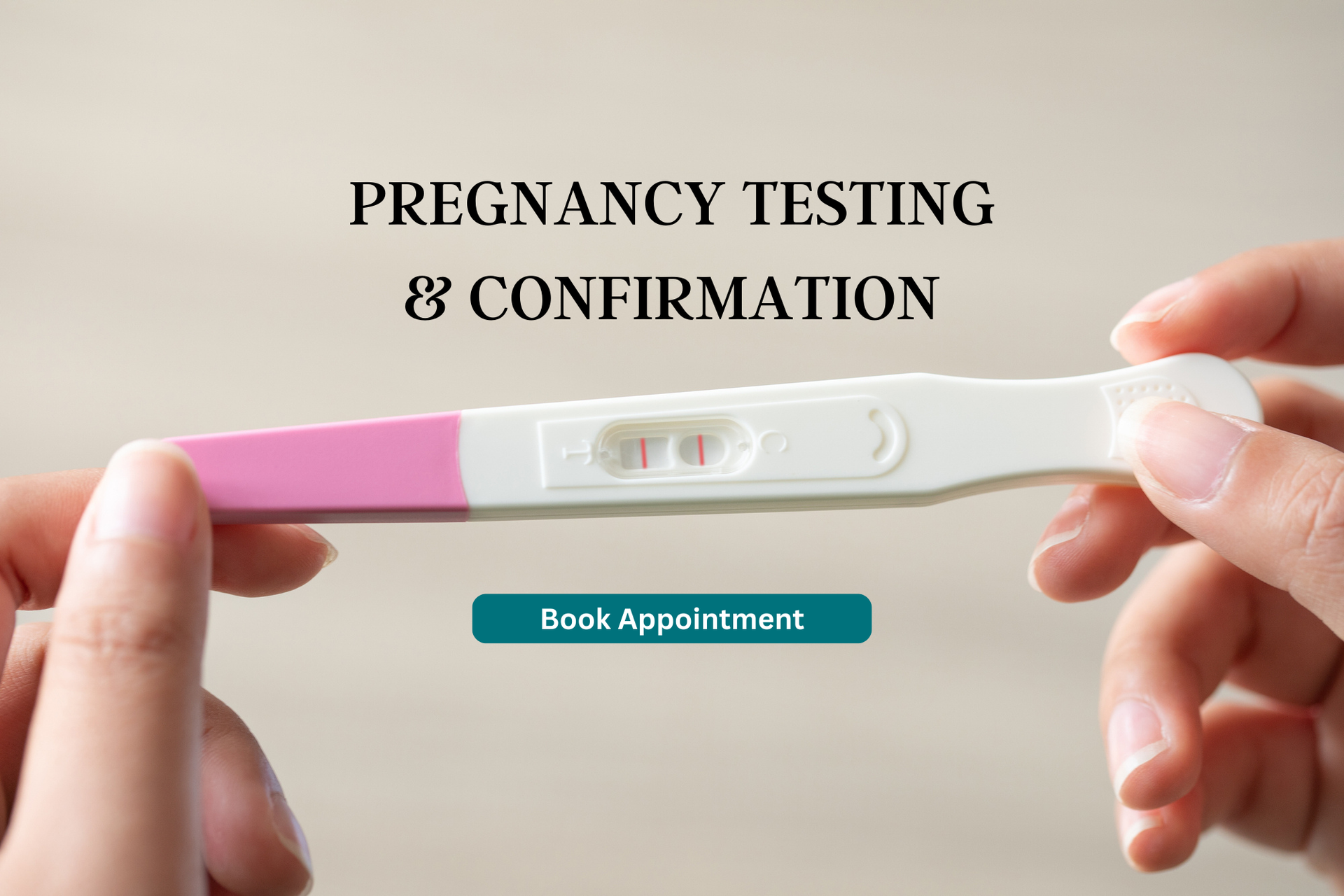 A woman is holding a pregnancy test in her hands.