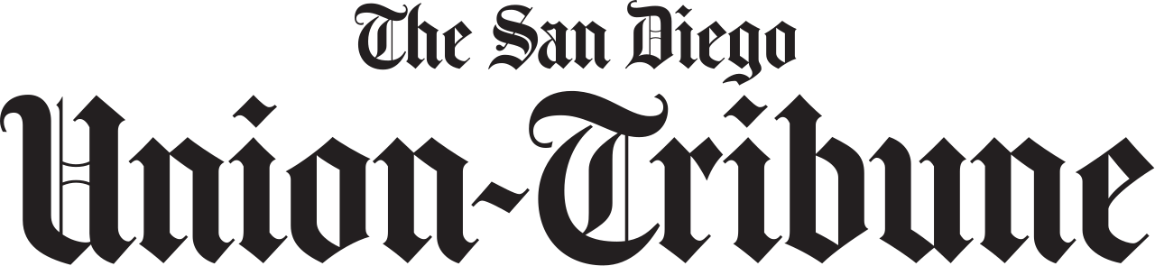 A black and white logo for the san diego union tribune