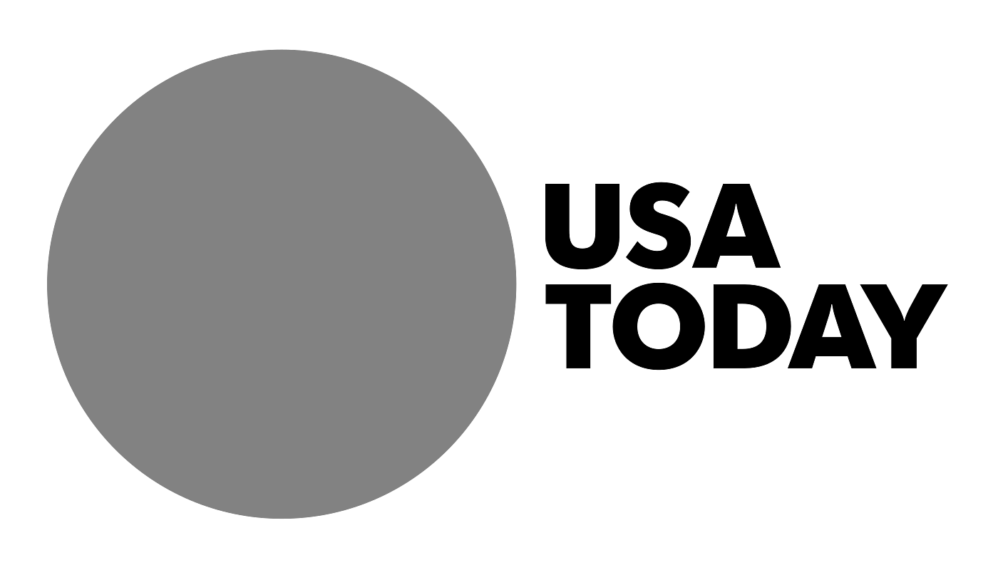 The usa today logo is a gray circle with black text.