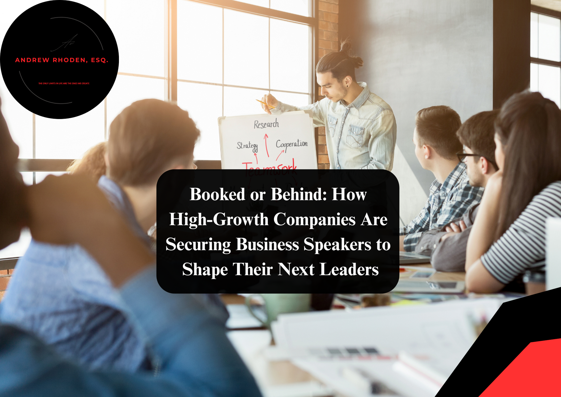Business speaker presenting at a conference