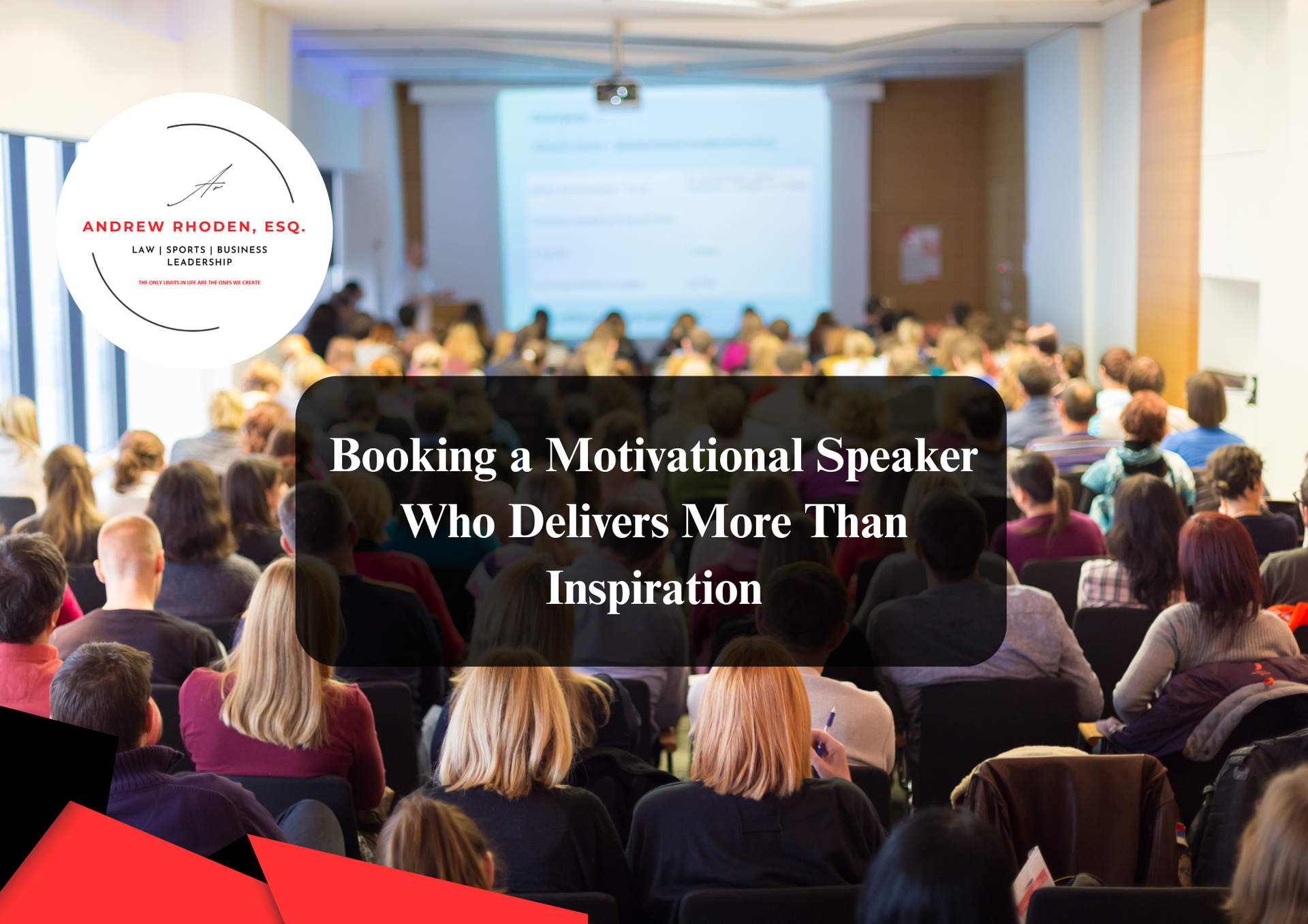 Motivational speaker inspiring an audience during a live keynote presentation.