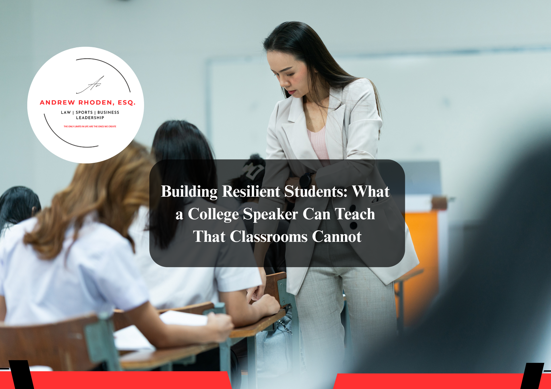 College speaker delivering keynote to students on university campus.