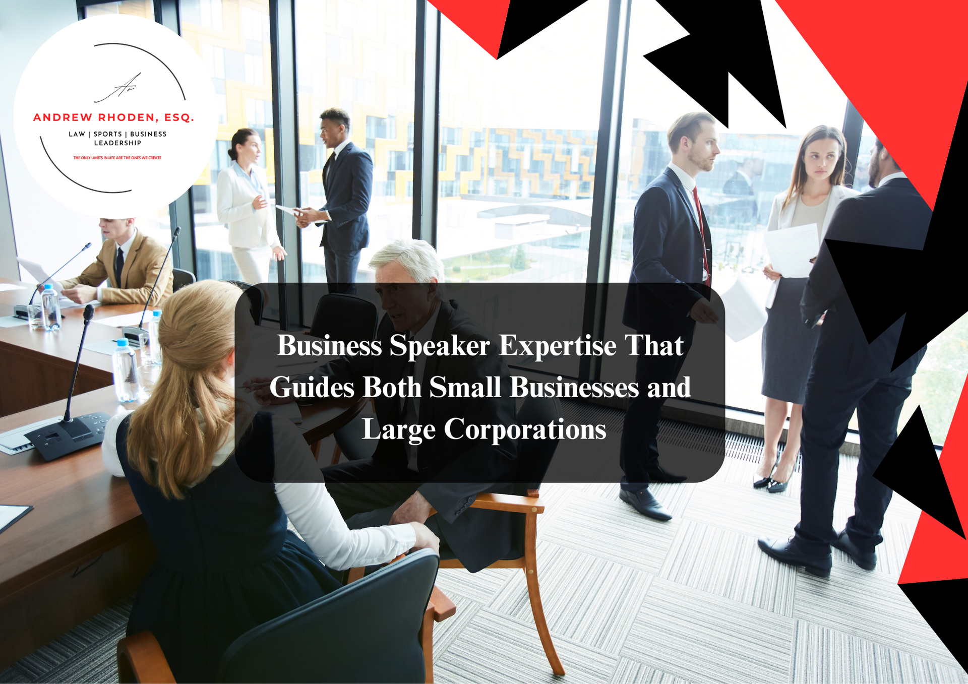 Business speaker delivering keynote and motivational talks.