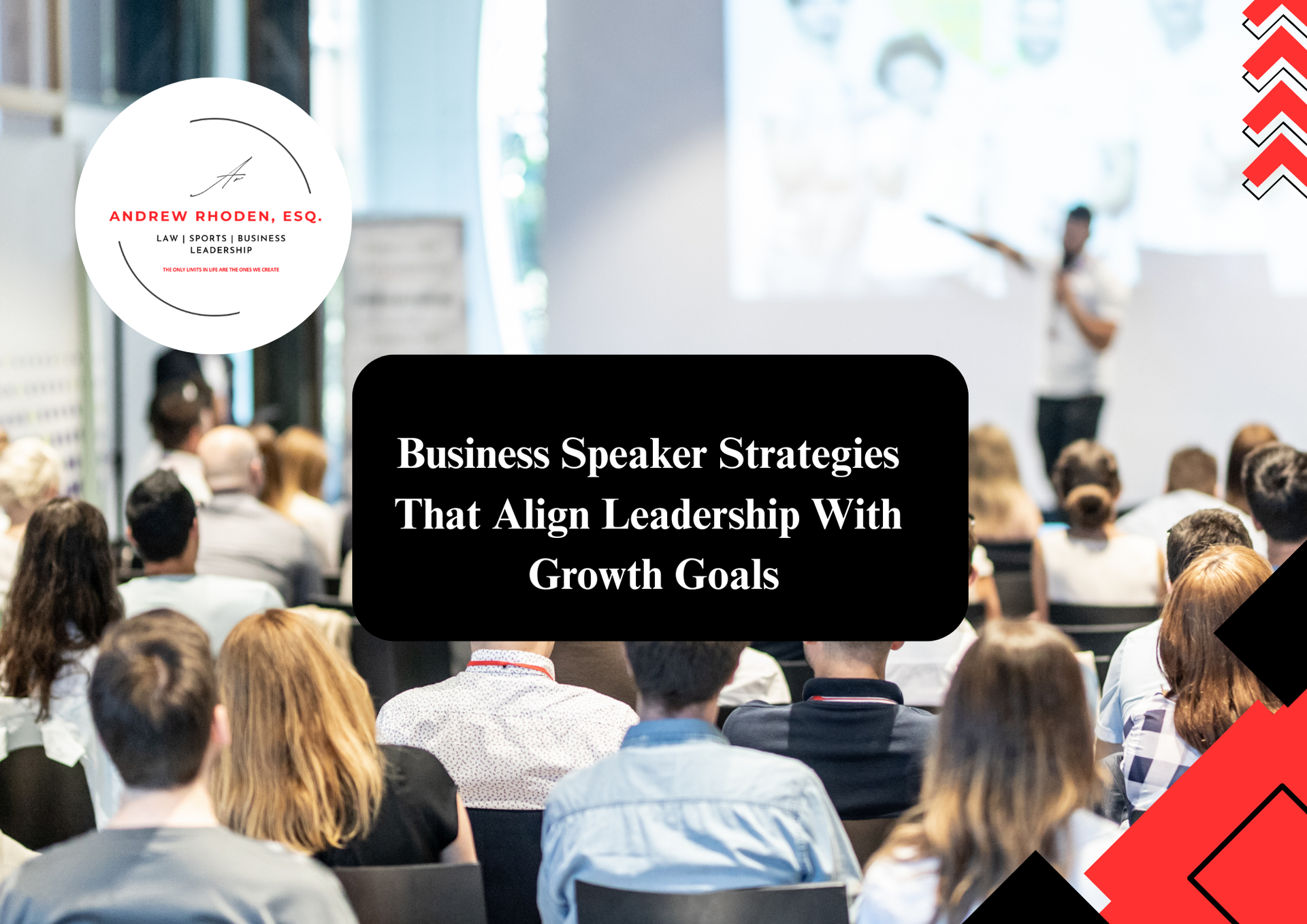 Professional business speaker at a corporate event.