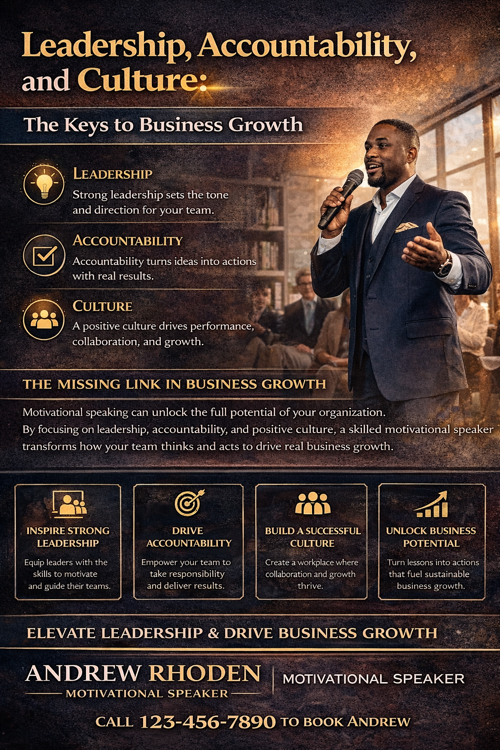 Raising the Next Generation of Leaders
Raising future leaders involves teaching values, discipline, and responsibility. A speaker can provide guidance on how to develop these qualities. This includes sharing experiences and offering practical advice. It also emphasizes the importance of mentorship.
Sharing Knowledge Through Writings and Experience
Writings allow speakers to share their knowledge and experiences with a wider audience. These materials provide valuable insights that can be revisited over time. They also reinforce key messages delivered during speeches. This combination enhances learning.
Lessons Learned Over Decades of Experience
Decades of experience provide a strong foundation for meaningful insights. A speaker who has spent years developing their craft can offer valuable lessons. These lessons often reflect real challenges and successes. They provide guidance that audiences can trust and apply.
Connect With a Motivational Speaker Who Inspires Results
If you are planning corporate events, conferences, or leadership sessions, the right speaker can make all the difference. Andrew Rhoden brings a unique combination of experience, insight, and inspiration to every event.
Contact us at (888) 209-4055 to book a free consultation. Let us help you create an event that inspires your team, strengthens your culture, and drives real results.
Disclaimer: This article is for informational purposes only and does not constitute professional advice. Outcomes may vary based on individual and organizational circumstances.
